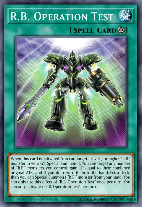 R.B. Operation Test trading card