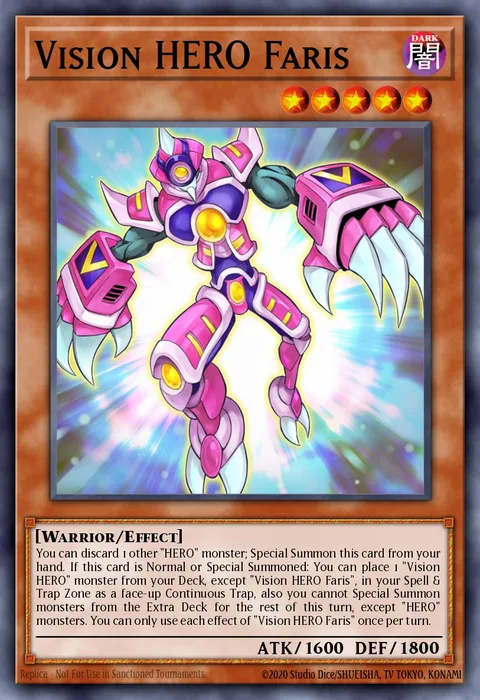 Vision HERO Faris trading card