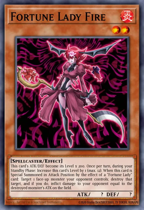 Fortune Lady Fire trading card