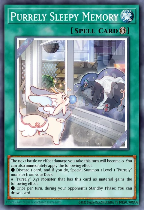 Purrely Sleepy Memory trading card