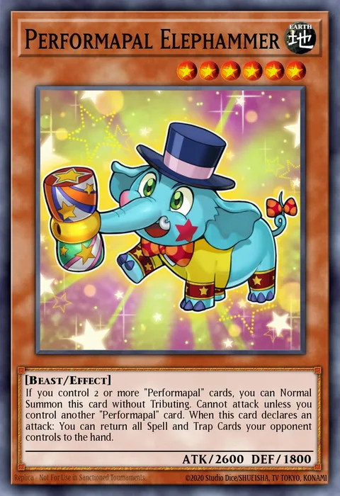 Performapal Elephammer trading card