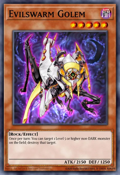 Evilswarm Golem trading card