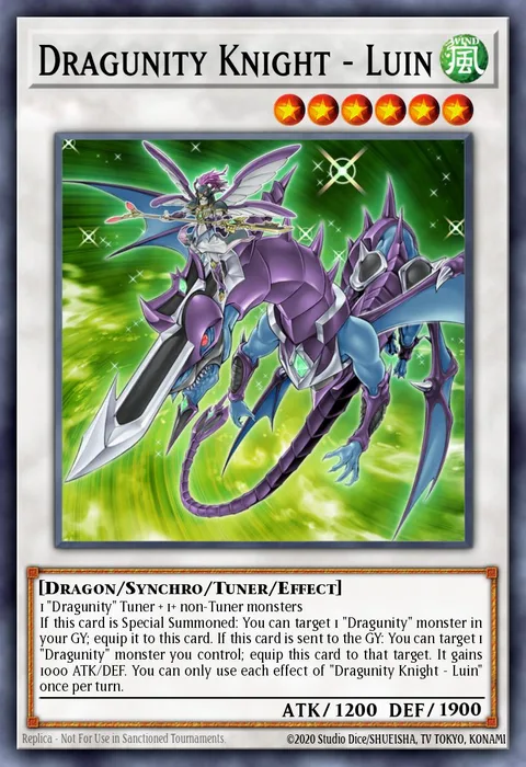 Dragunity Knight - Luin trading card