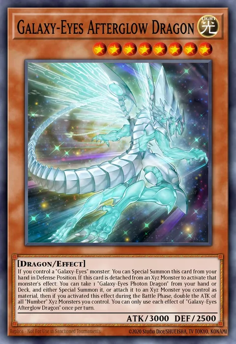 Galaxy-Eyes Afterglow Dragon trading card