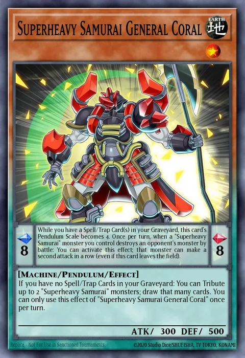 Superheavy Samurai General Coral trading card