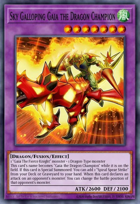 Sky Galloping Gaia the Dragon Champion trading card