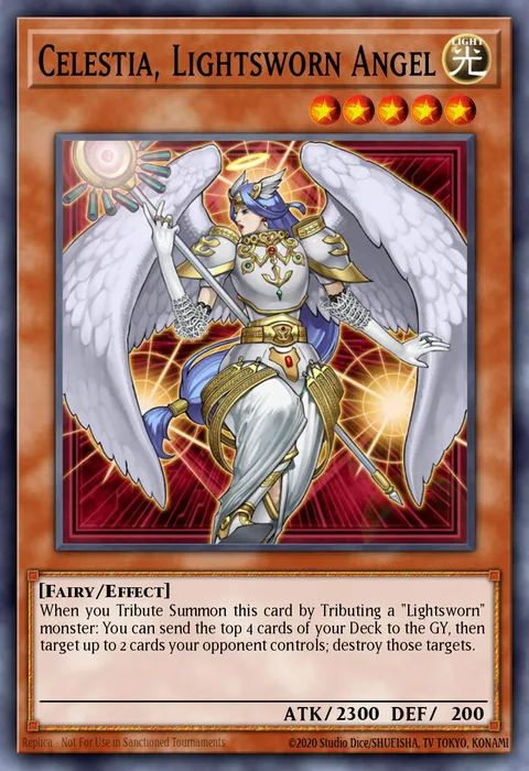 Celestia, Lightsworn Angel trading card