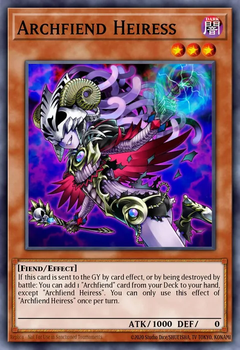 Archfiend Heiress trading card