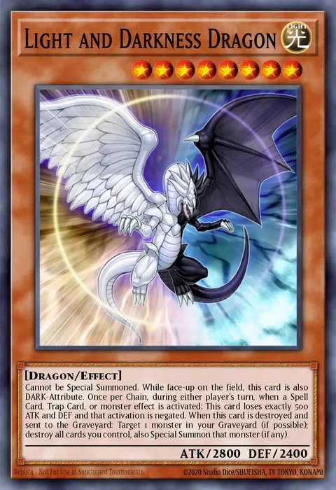 Light and Darkness Dragon trading card