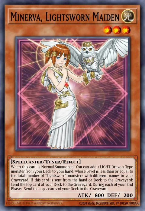 Minerva, Lightsworn Maiden trading card