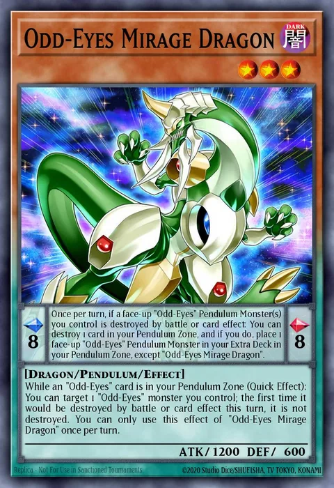 Odd-Eyes Mirage Dragon trading card