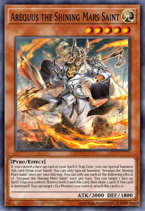 Arequus the Shining Mars Saint trading card