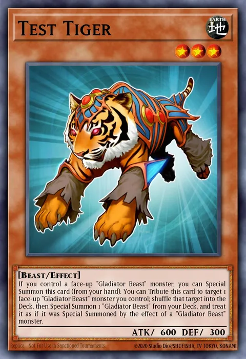 Test Tiger trading card