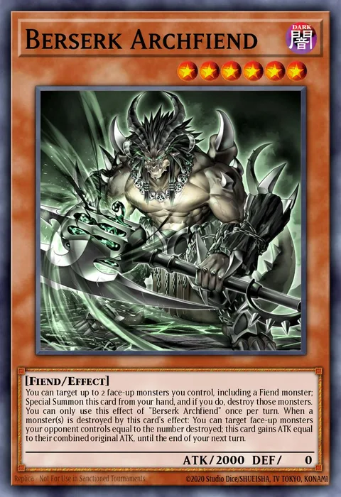 Berserk Archfiend trading card