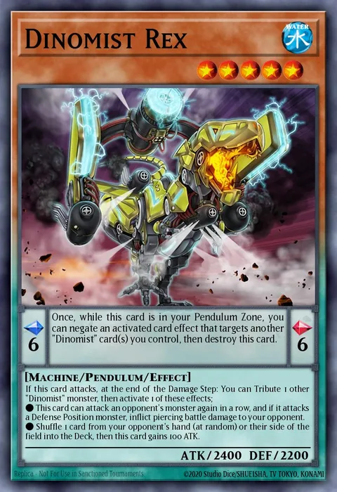 Dinomist Rex trading card