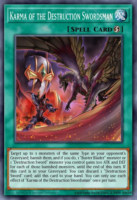 Karma of the Destruction Swordsman trading card