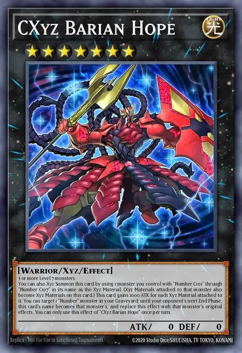 CXyz Barian Hope trading card
