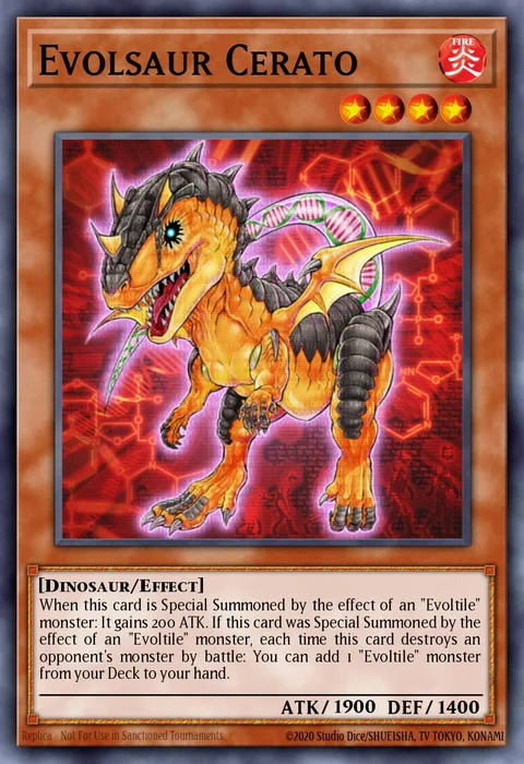 Evolsaur Cerato trading card