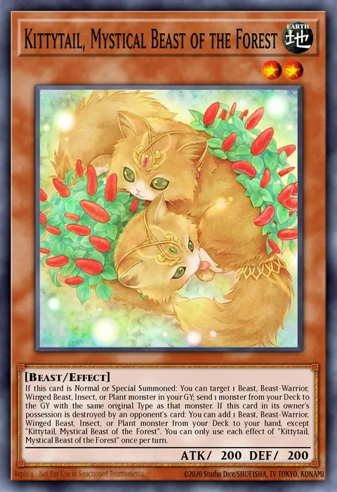 Kittytail, Mystical Beast of the Forest trading card