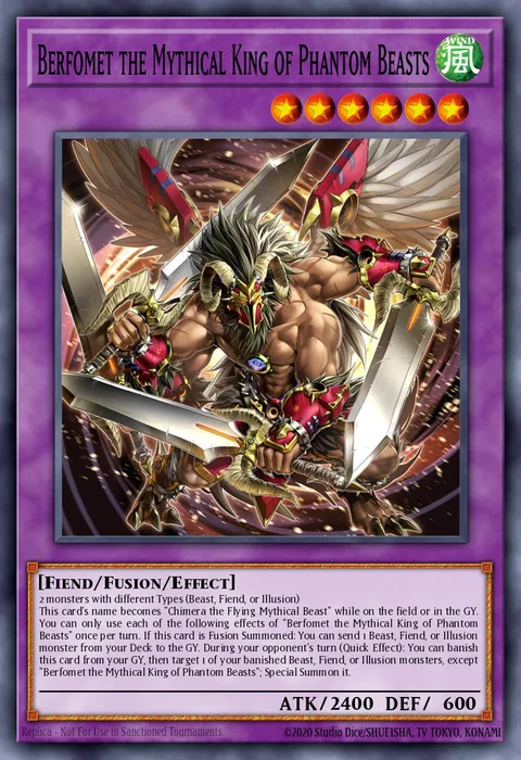 Berfomet the Mythical King of Phantom Beasts trading card