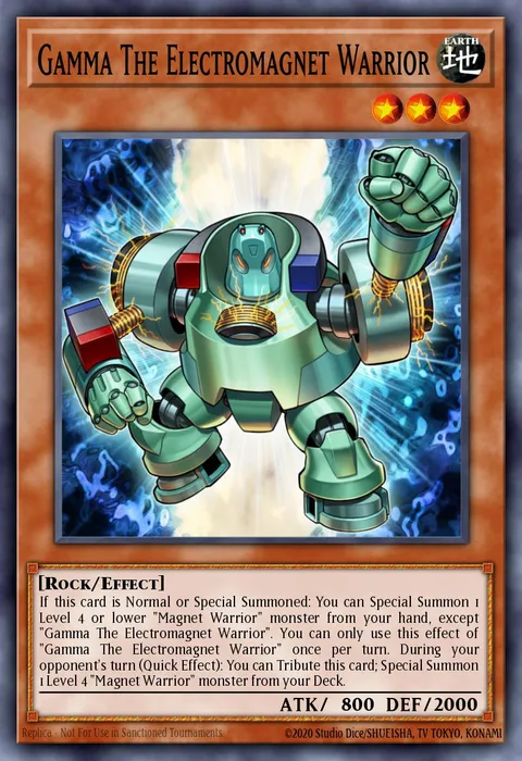 Gamma The Electromagnet Warrior trading card