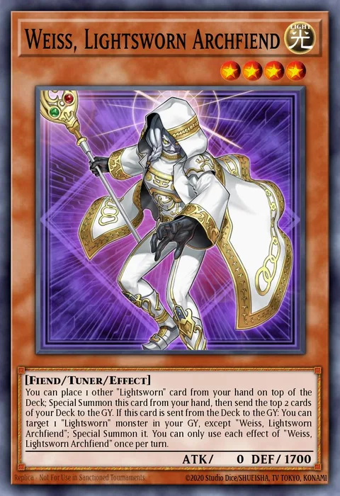 Weiss, Lightsworn Archfiend trading card