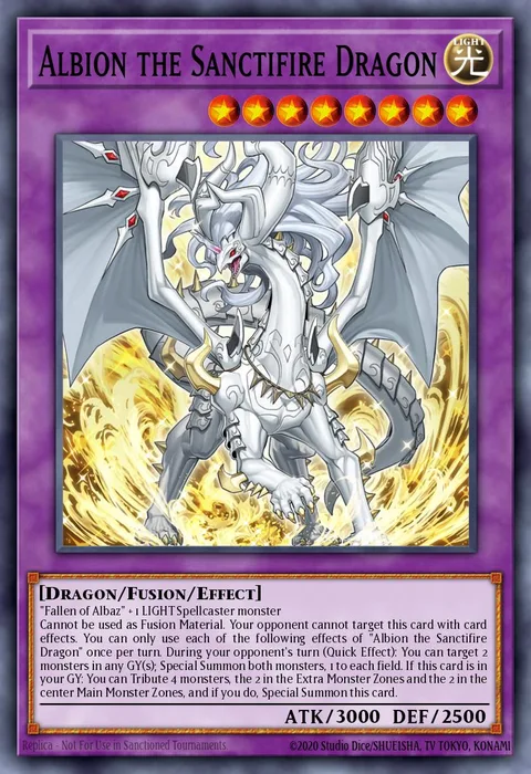 Albion the Sanctifire Dragon trading card