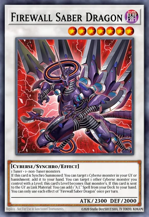 Firewall Saber Dragon trading card