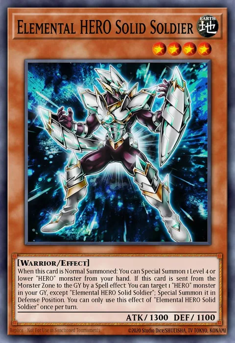 Elemental HERO Solid Soldier trading card