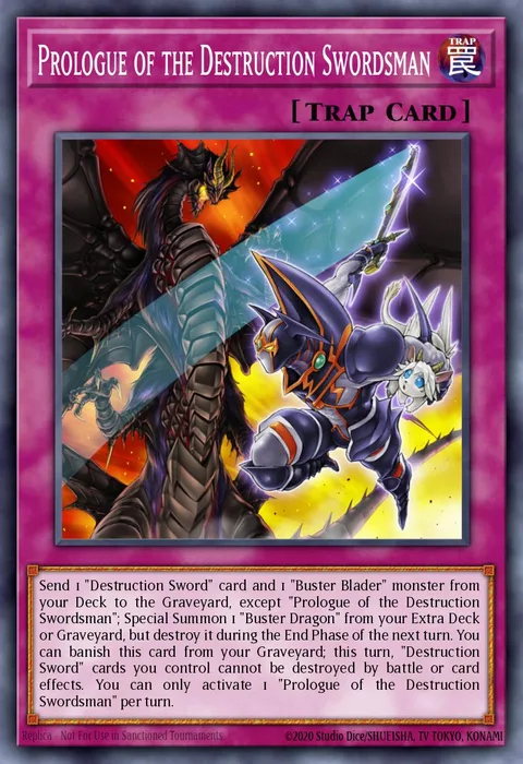 Prologue of the Destruction Swordsman trading card