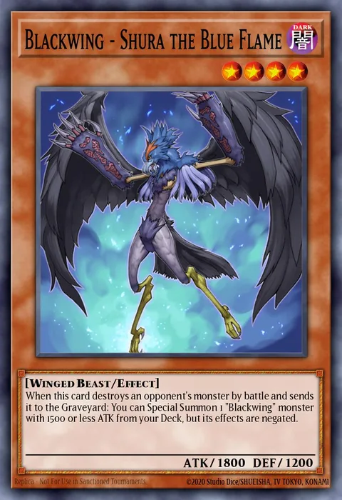 Blackwing - Shura the Blue Flame trading card