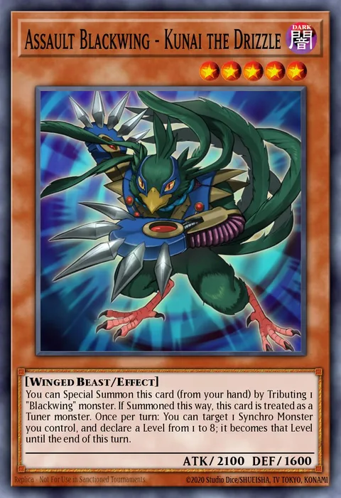 Assault Blackwing - Kunai the Drizzle trading card
