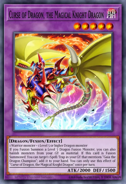 Curse of Dragon, the Magical Knight Dragon trading card