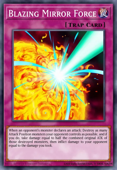 Blazing Mirror Force trading card