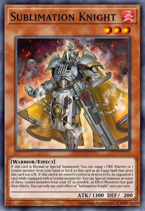 Sublimation Knight trading card