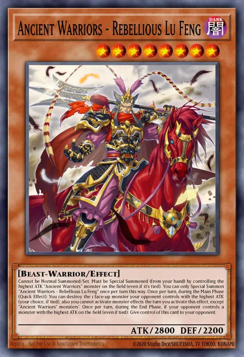 Ancient Warriors - Rebellious Lu Feng trading card
