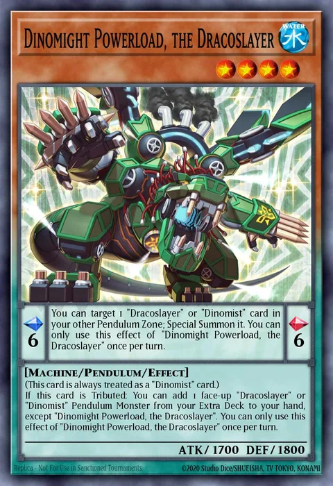 Dinomight Powerload, the Dracoslayer trading card
