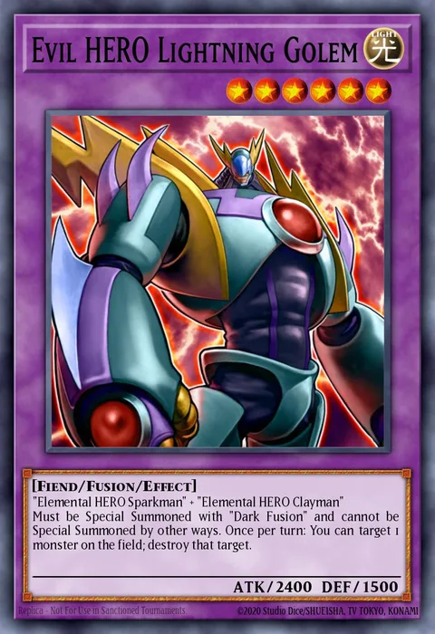 Evil HERO Lightning Golem trading card