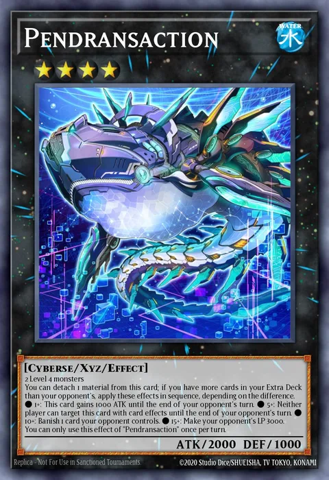 Pendransaction trading card