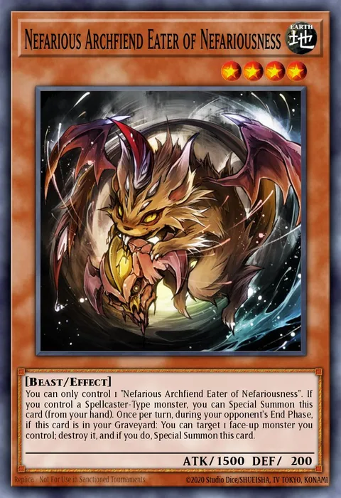 Nefarious Archfiend Eater of Nefariousness trading card