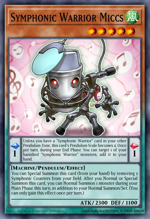 Symphonic Warrior Miccs trading card