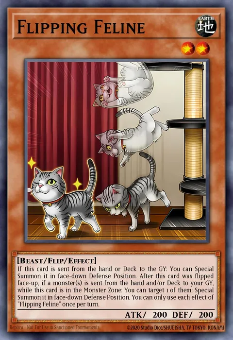 Flipping Feline trading card