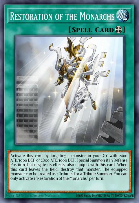 Restoration of the Monarchs trading card