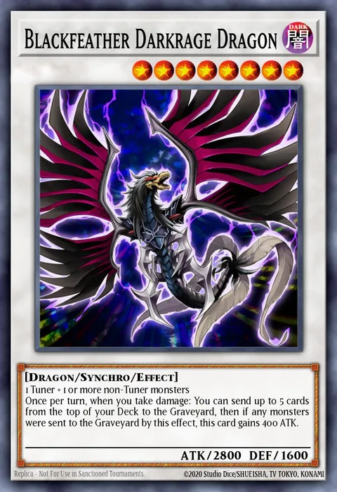 Blackfeather Darkrage Dragon trading card