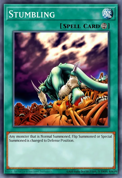 Stumbling trading card