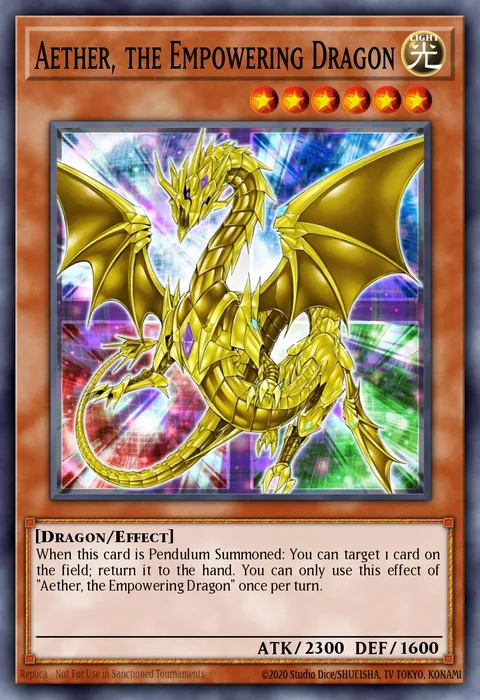 Aether, the Empowering Dragon trading card