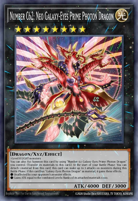 Number C62: Neo Galaxy-Eyes Prime Photon Dragon trading card