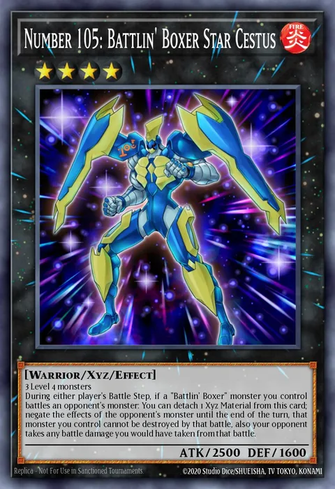 Number 105: Battlin' Boxer Star Cestus trading card