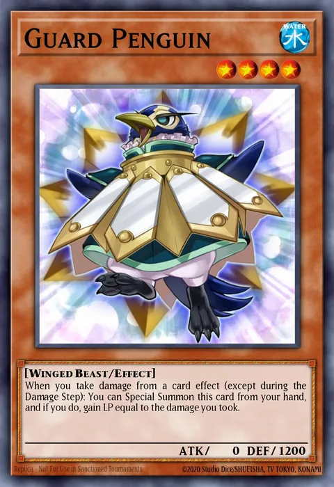 Guard Penguin trading card