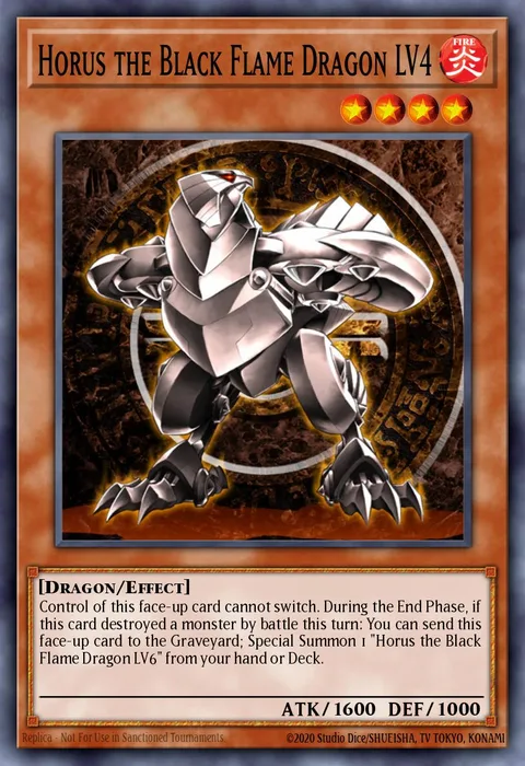 Horus the Black Flame Dragon LV4 trading card